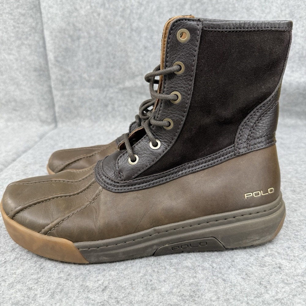 Polo Ralph Lauren Men's Declan Leather Boots, 7.5D Brown Suede‎ Leather